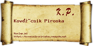 Kovácsik Piroska névjegykártya