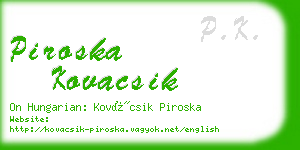 piroska kovacsik business card